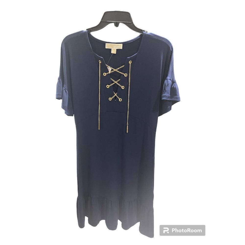 Michael Kors Shirt Dress XS Navy Blue